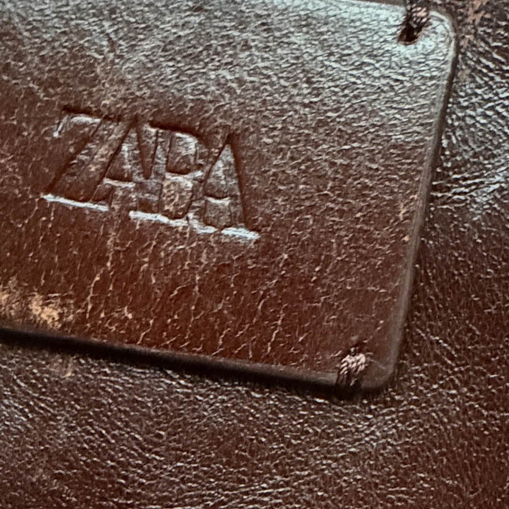 🪐 ZARA 🪐 Max Leather Tote Bag • Brown • One size only - Picture 3 of 16